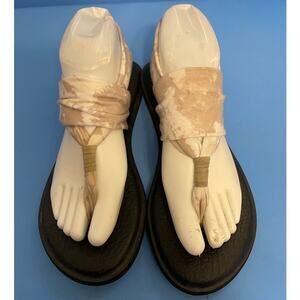 Sanuk Slides Thong Fabric Sandals Flip Flop size 9